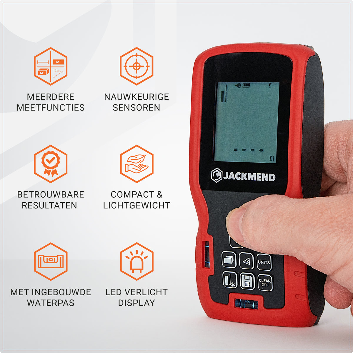 JACKMEND Professionele Laserafstandmeter met 100 Meter Bereik