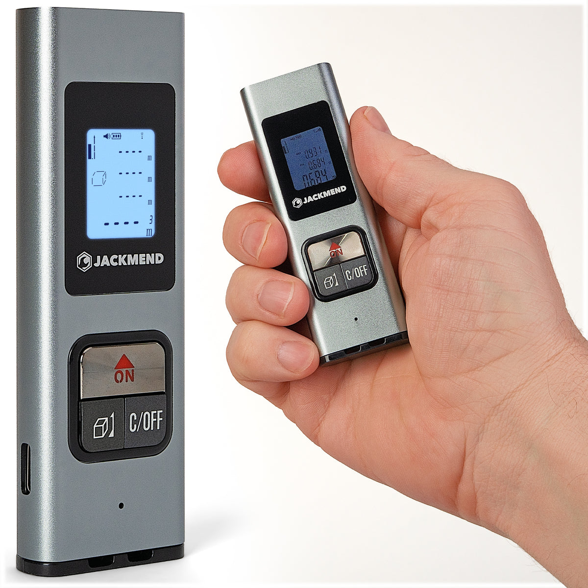 Jackmend Laserafstandsmeter - Oplaadbaar - Digitale Afstandsmeter met LED-Scherm en Draagkoord